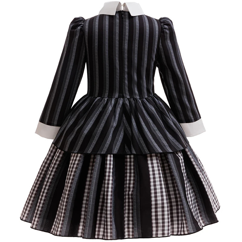 Girls Wednesday Addams Cosplay Dress