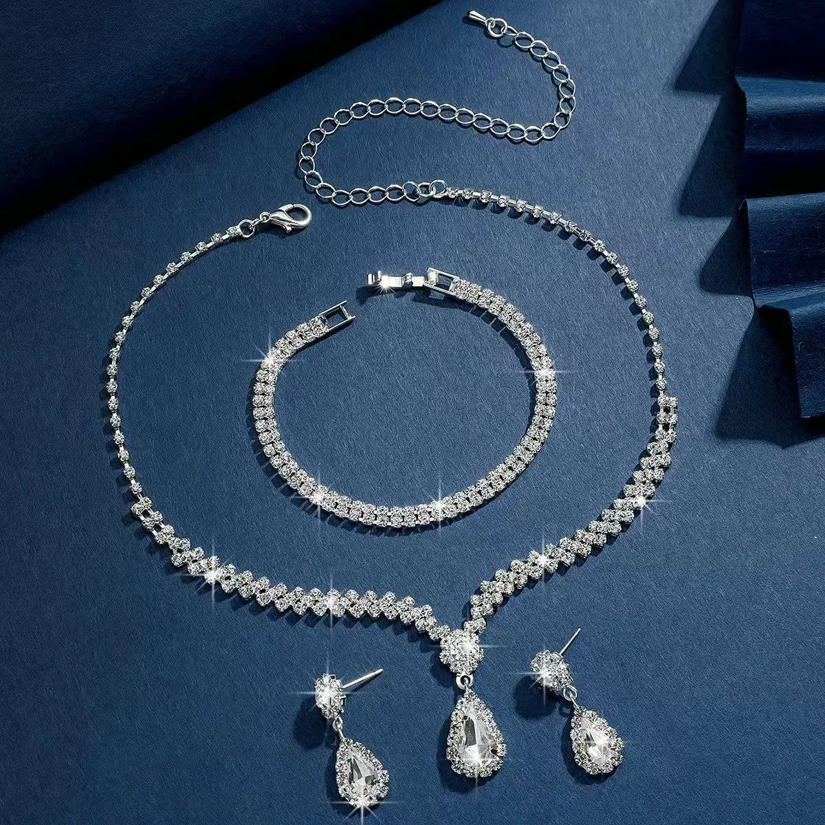 Luxury Bridal Jewelry Set — Necklace, Earrings & Bracelet