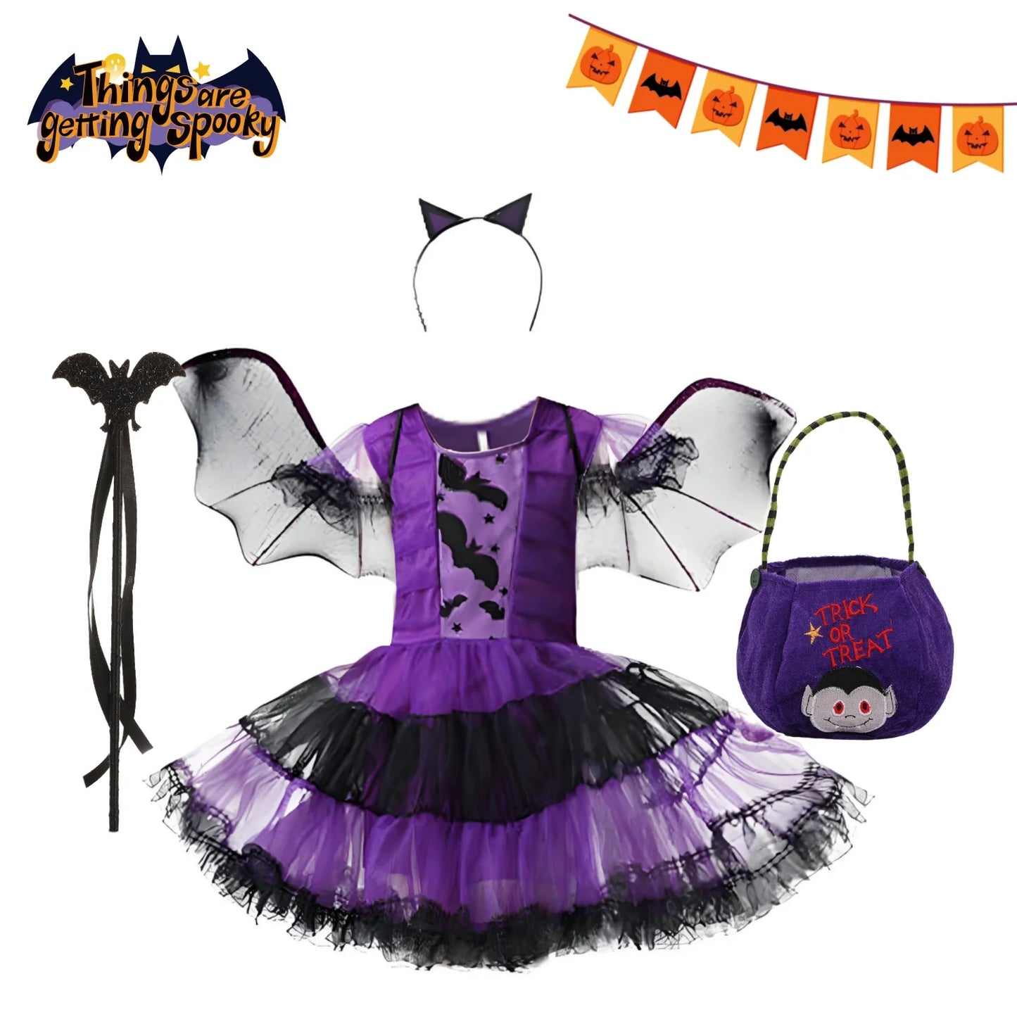 Girls Vampire Tutu Halloween Costume