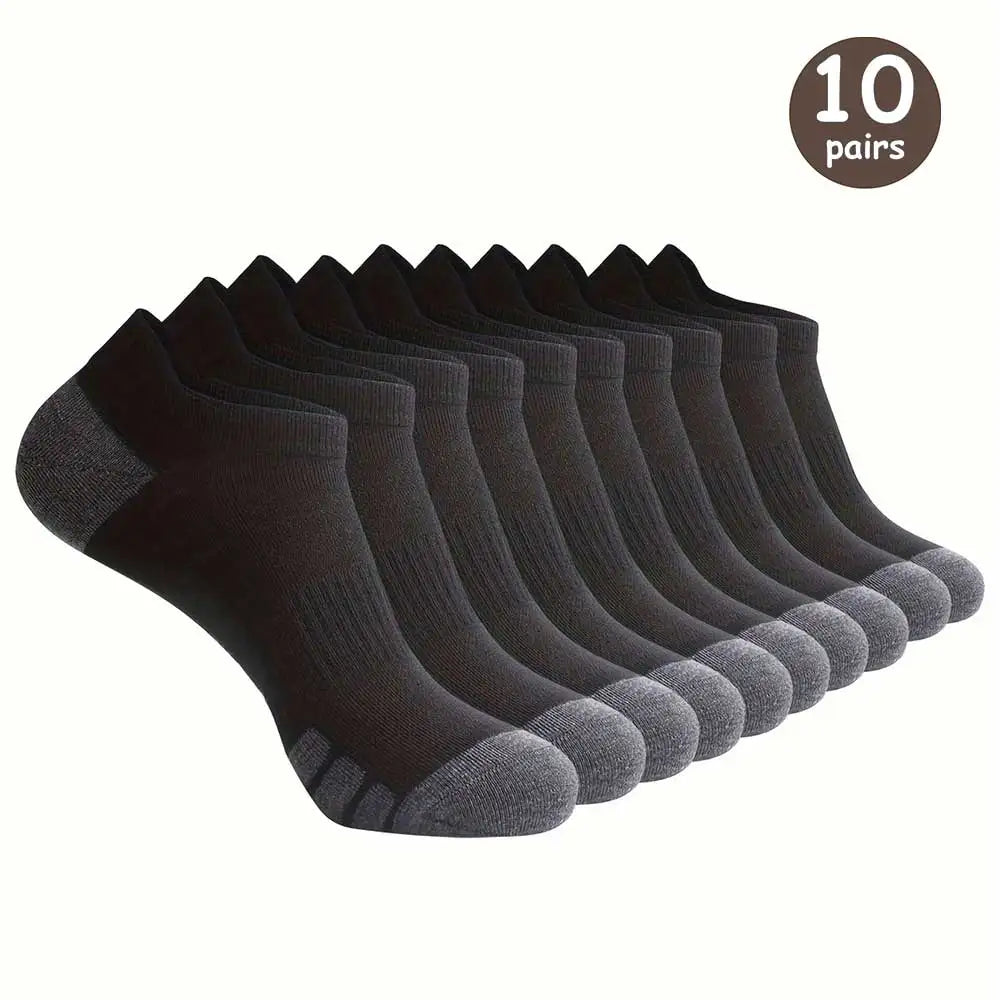 10 Pairs Breathable Low-Cut Socks — Sweat-Absorbing & Odor-Free