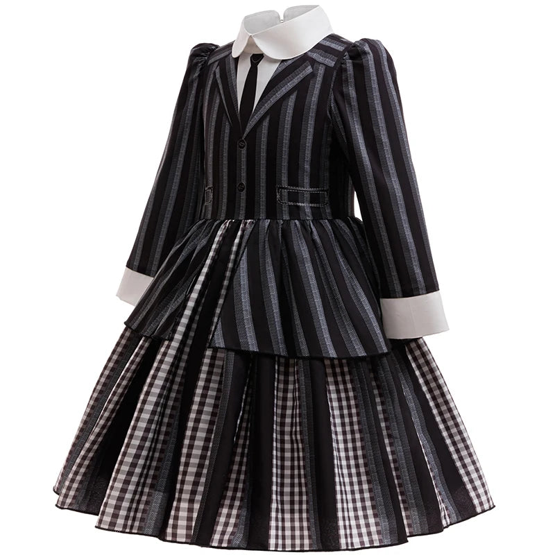 Girls Wednesday Addams Cosplay Dress