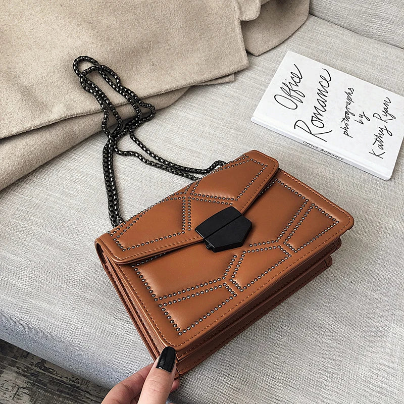Vintage Rivet Crossbody Bag