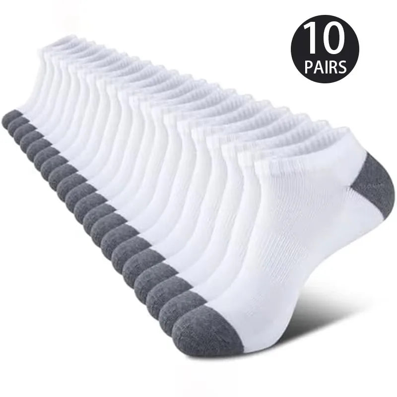 10 Pairs Breathable Low-Cut Socks — Sweat-Absorbing & Odor-Free