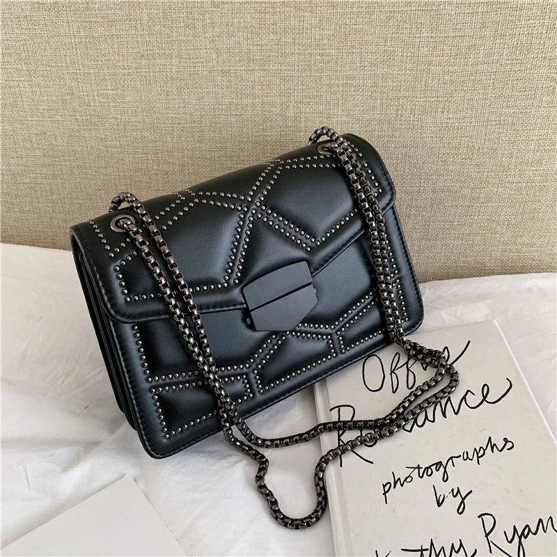 Vintage Rivet Crossbody Bag