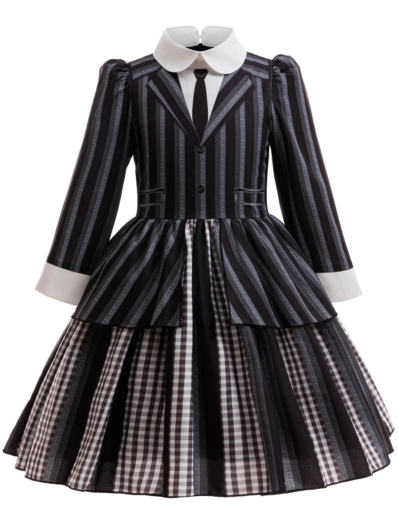 Girls Wednesday Addams Cosplay Dress
