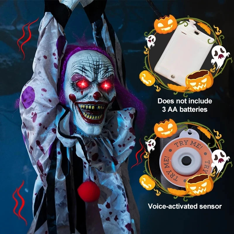 Halloween Animatronic Hanging Clown Nurse