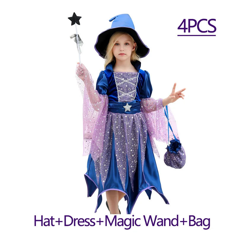 Girls Scarlet Witch & Vampire Halloween Costume