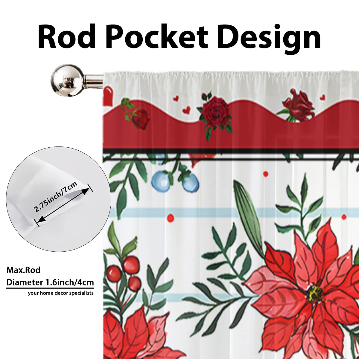 Festive Sheer Holiday Curtain