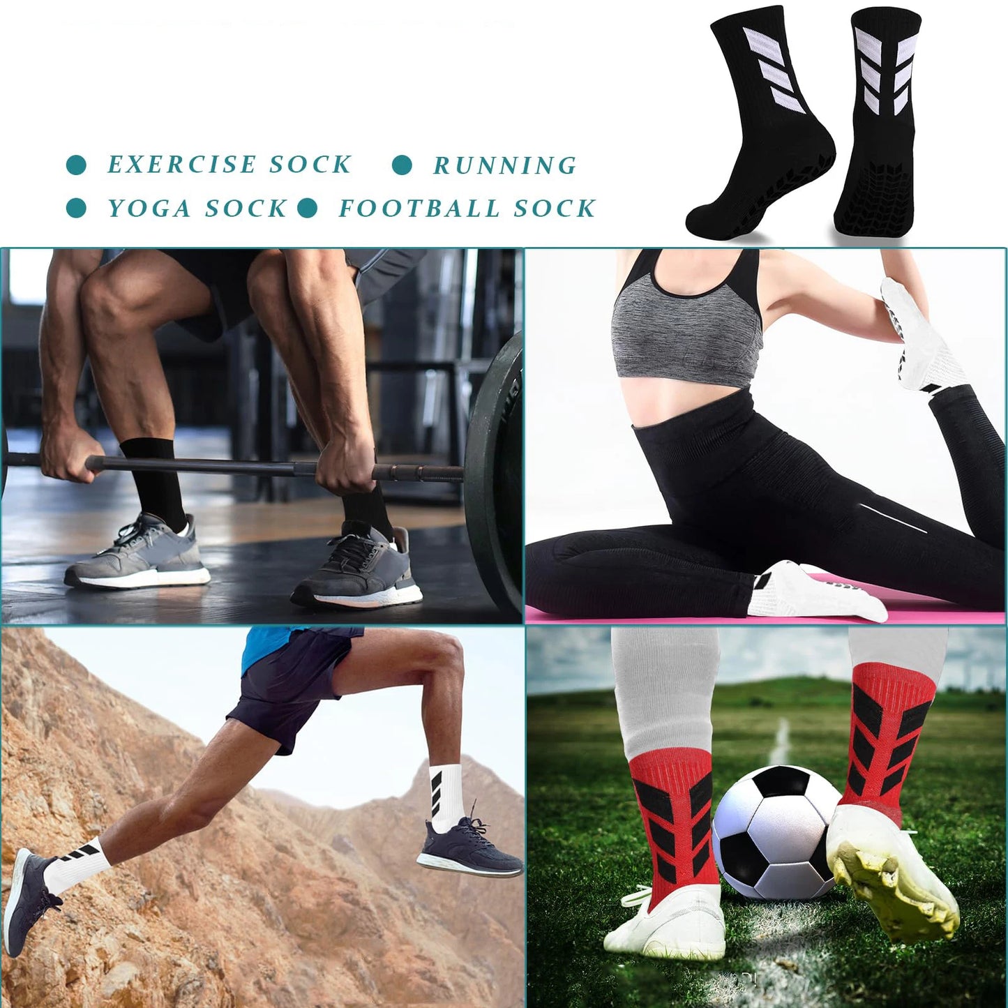 Men’s Anti-Slip Sports Socks — Football, Yoga & Training
