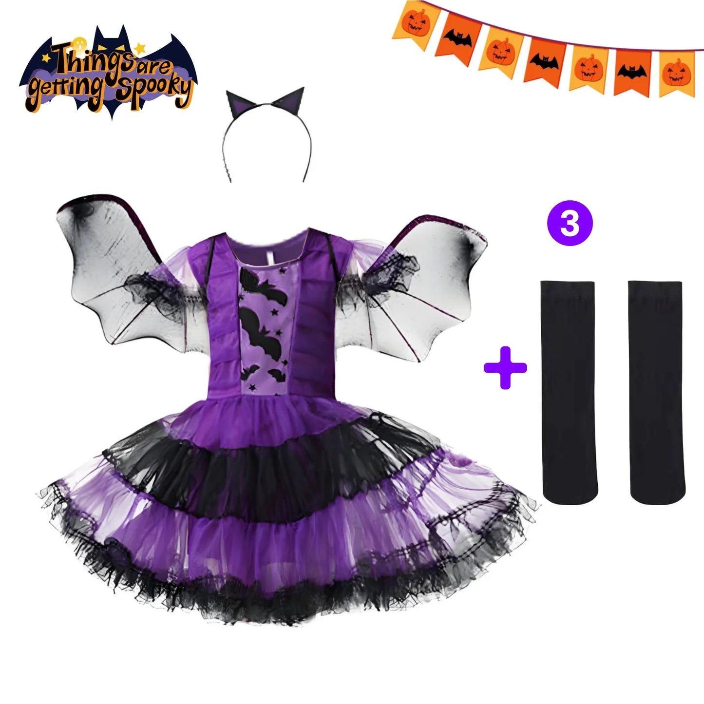 Girls Vampire Tutu Halloween Costume