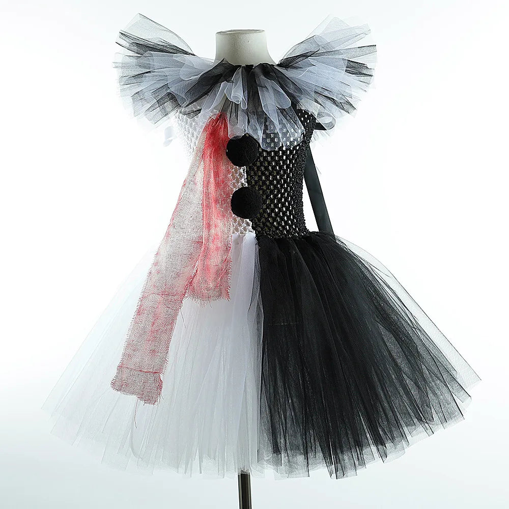 Girls Scary Clown Halloween Costume