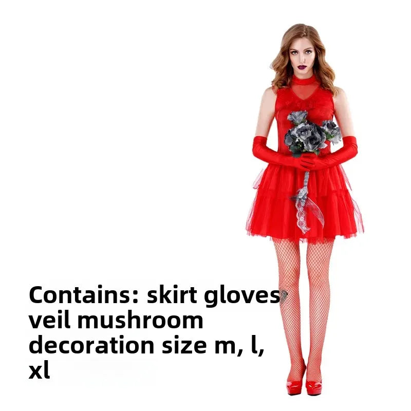 Women’s Red Underworld Ghost Wedding Dress