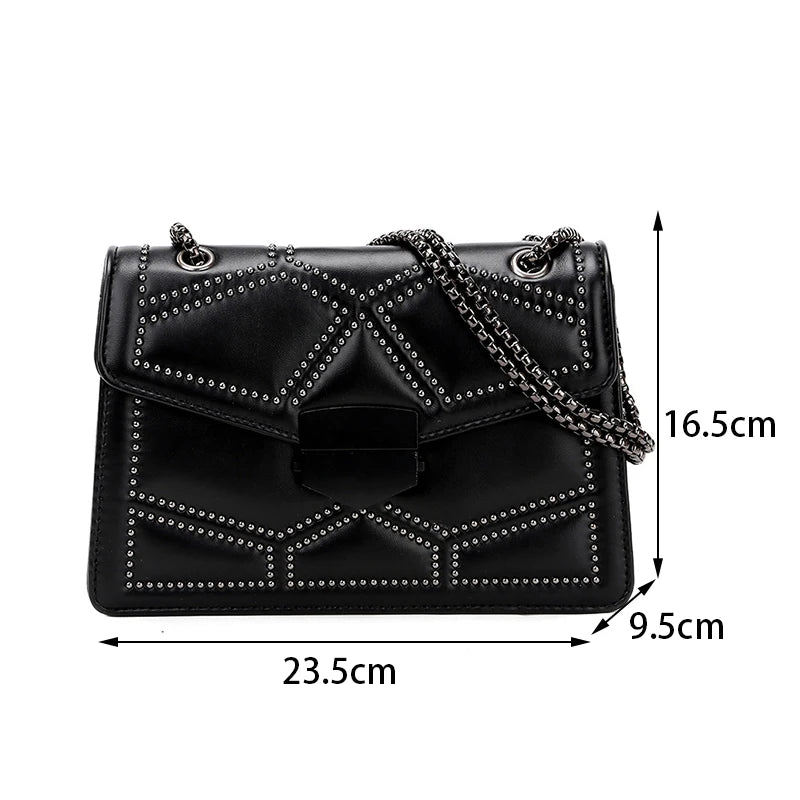 Vintage Rivet Crossbody Bag