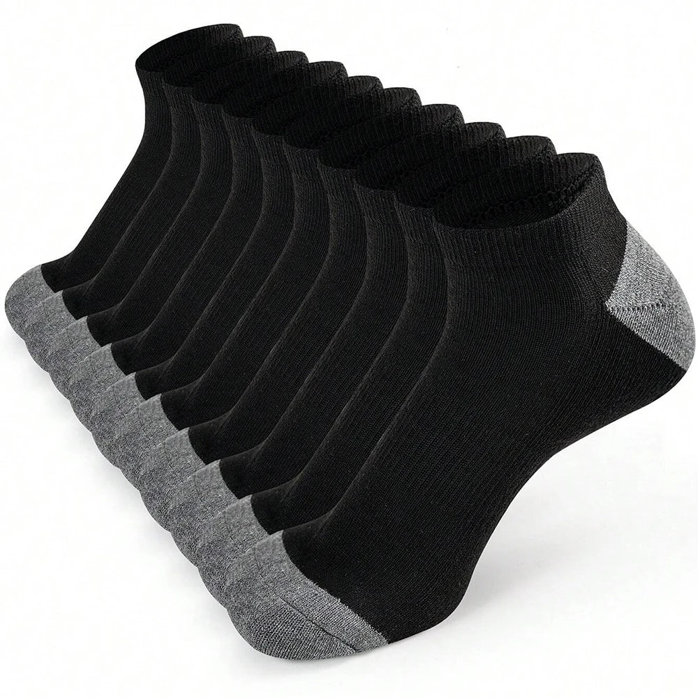 10 Pairs Breathable Low-Cut Socks — Sweat-Absorbing & Odor-Free