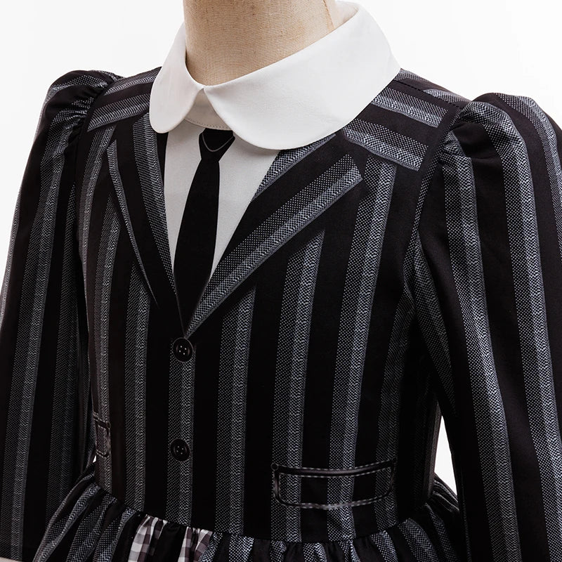 Girls Wednesday Addams Cosplay Dress