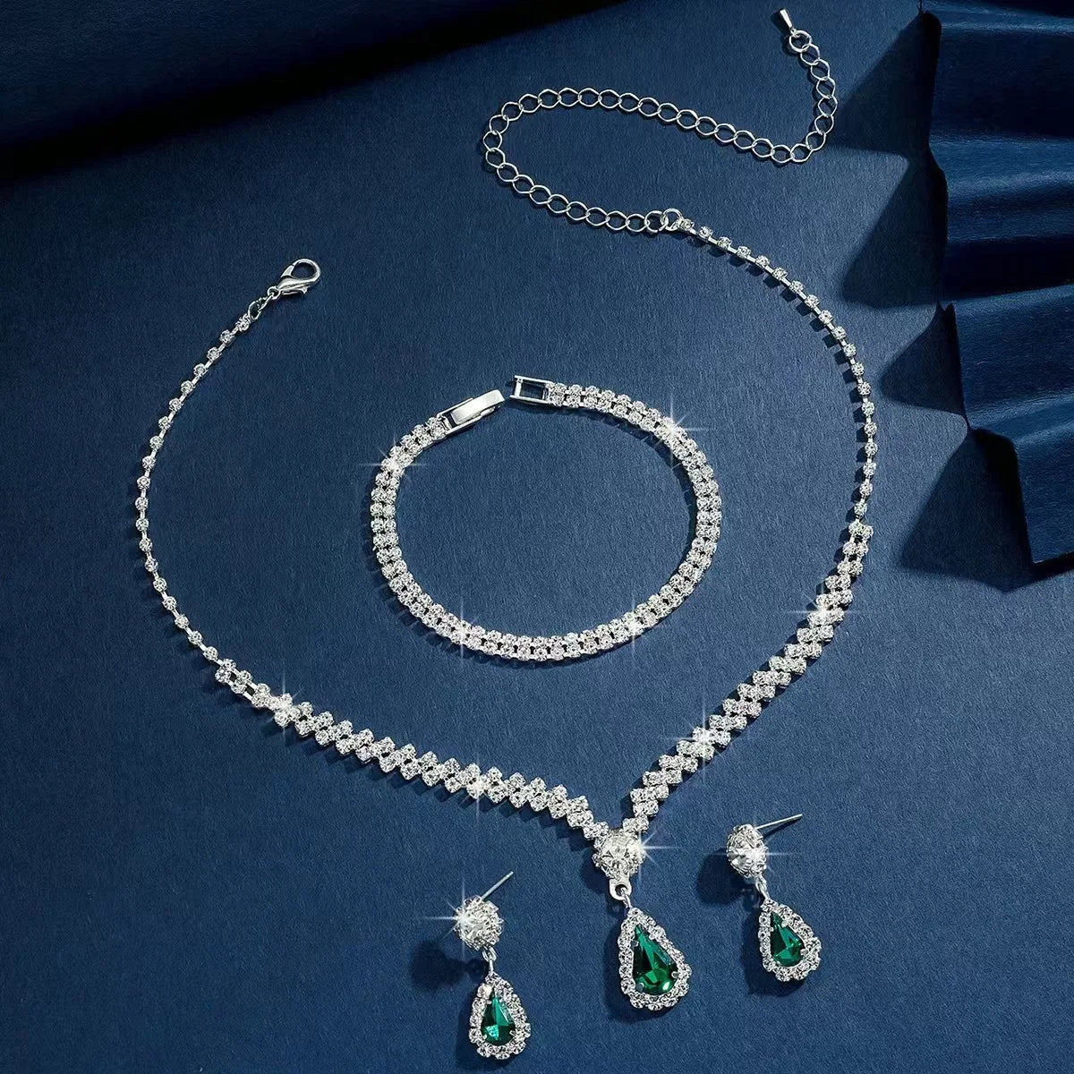 Luxury Bridal Jewelry Set — Necklace, Earrings & Bracelet