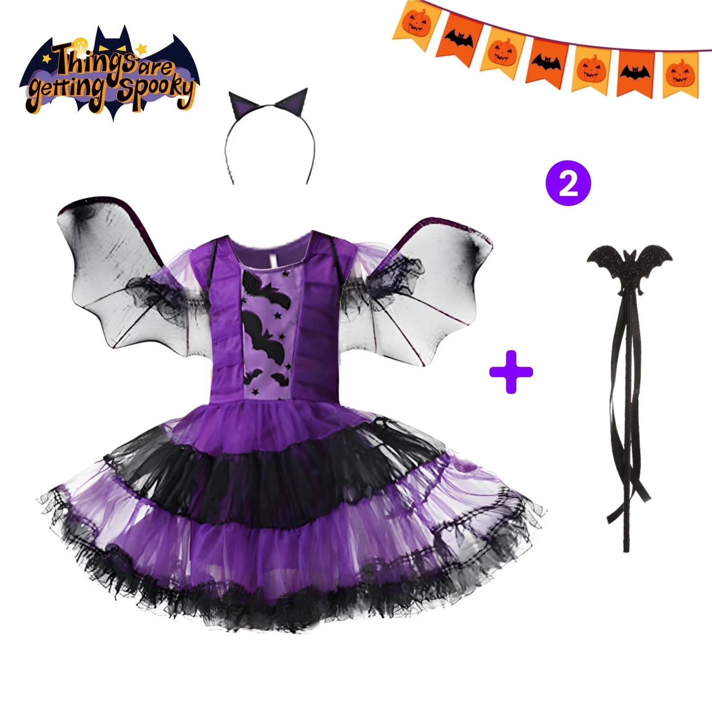 Girls Vampire Tutu Halloween Costume