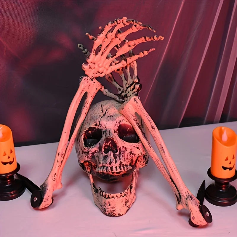 Realistic Skeleton Stakes — Haunted Skull & Hands