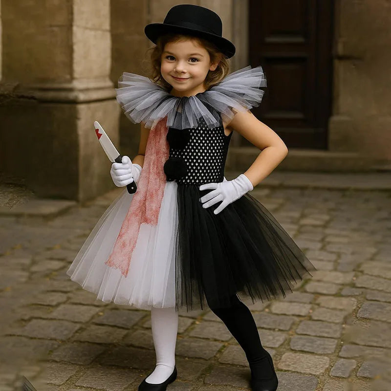Girls Scary Clown Halloween Costume