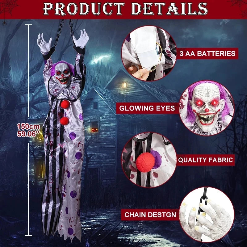 Halloween Animatronic Hanging Clown Nurse