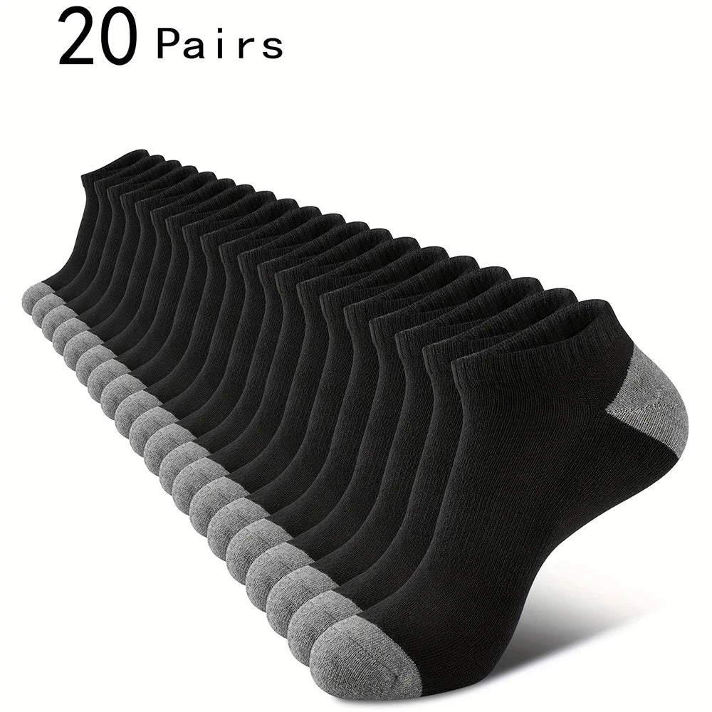 10 Pairs Breathable Low-Cut Socks — Sweat-Absorbing & Odor-Free