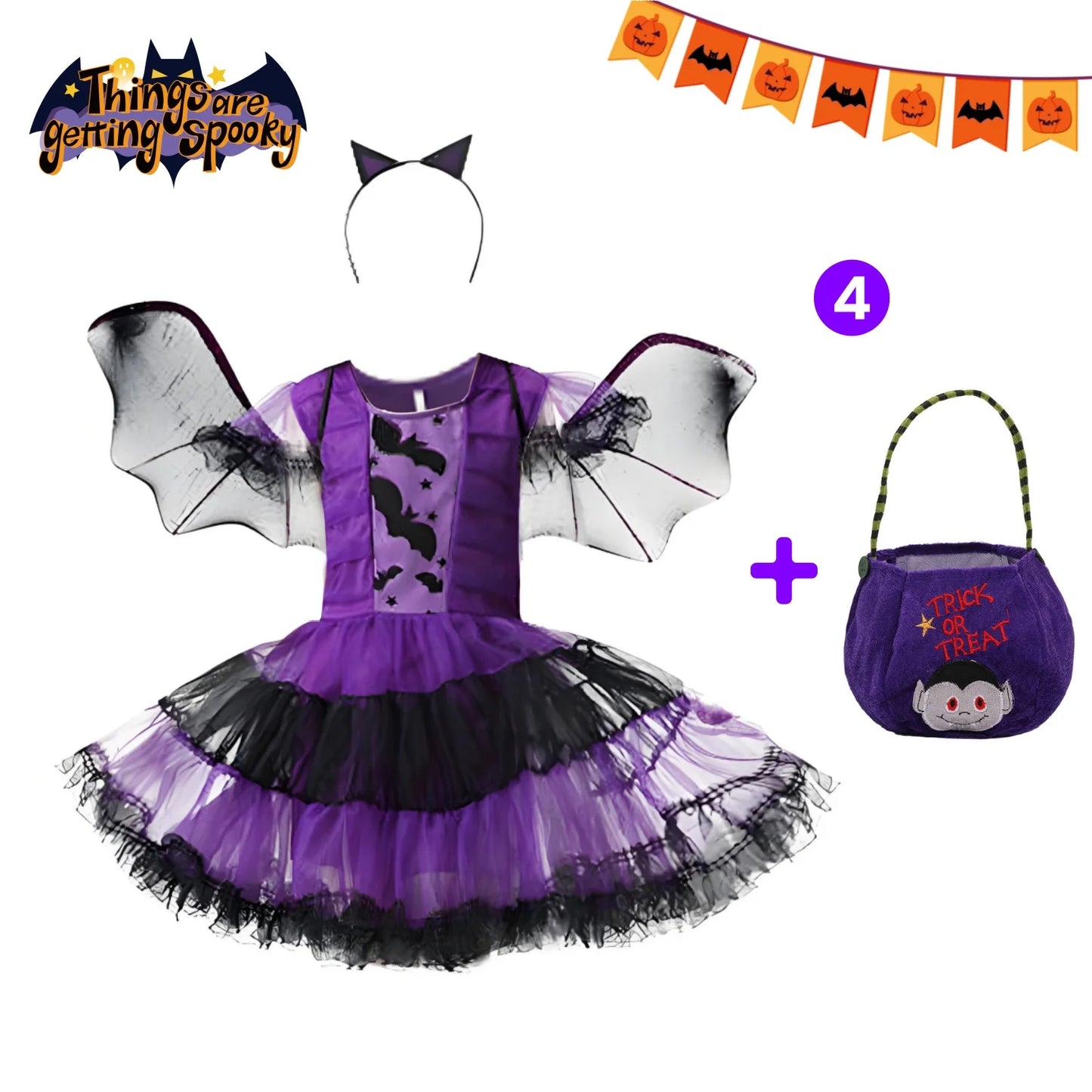 Girls Vampire Tutu Halloween Costume