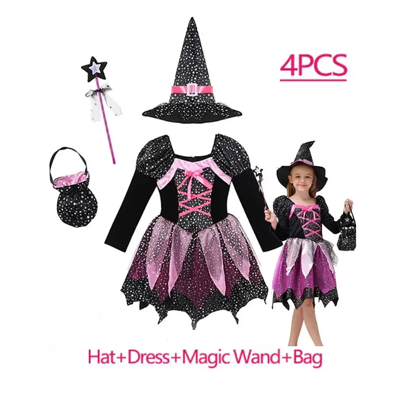Girls Scarlet Witch & Vampire Halloween Costume