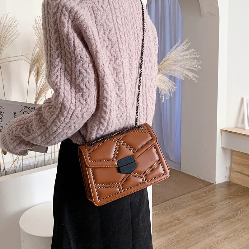 Vintage Rivet Crossbody Bag