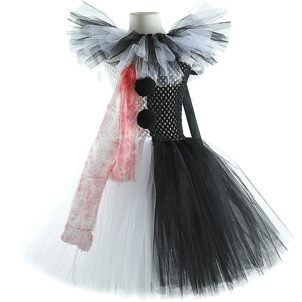 Girls Scary Clown Halloween Costume