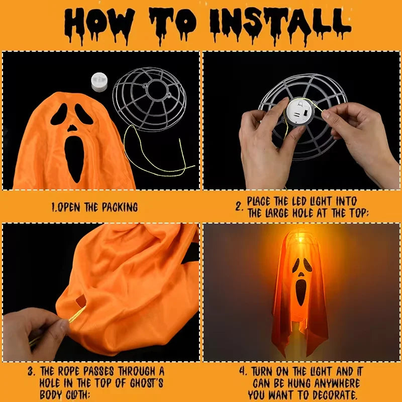 Ghostly Glow LED Hanging Spirit