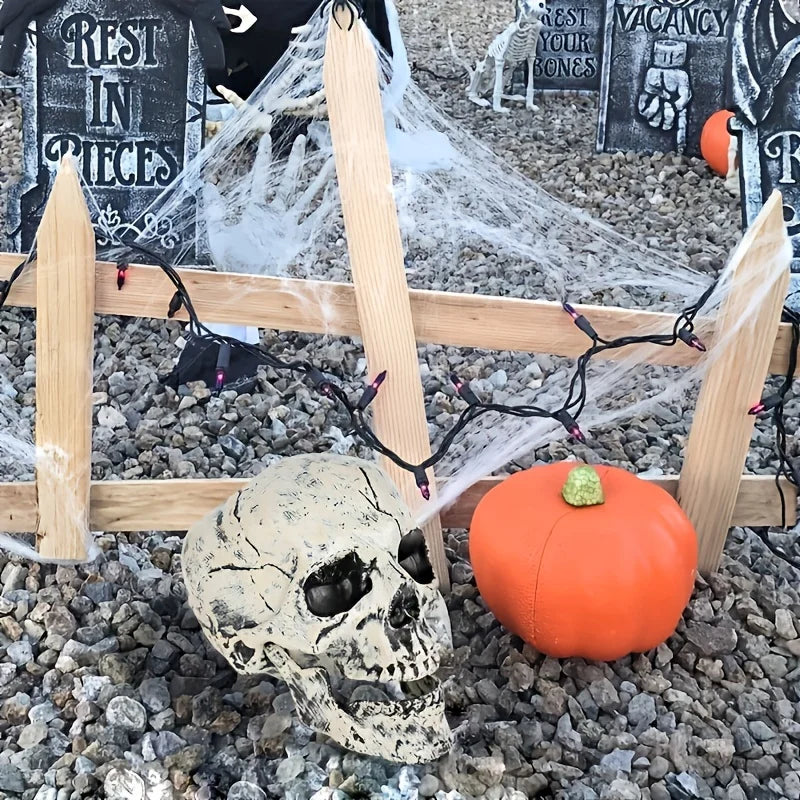 Realistic Skeleton Stakes — Haunted Skull & Hands