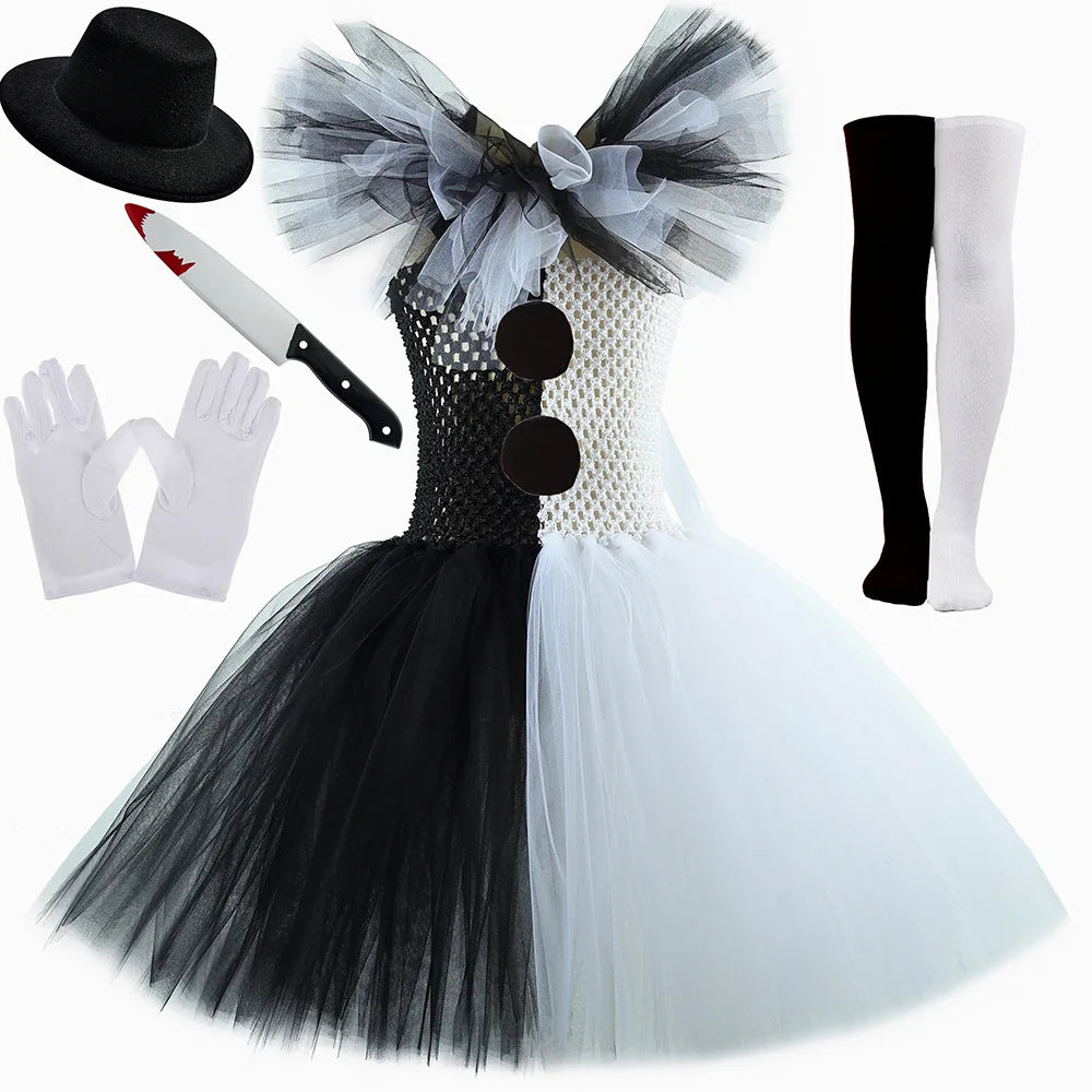 Girls Scary Clown Halloween Costume