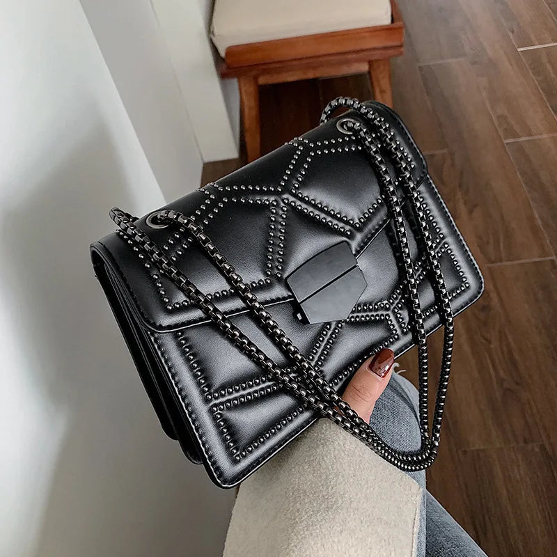 Vintage Rivet Crossbody Bag