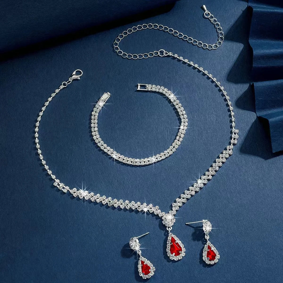Luxury Bridal Jewelry Set — Necklace, Earrings & Bracelet