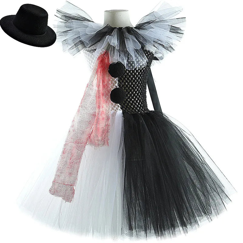 Girls Scary Clown Halloween Costume