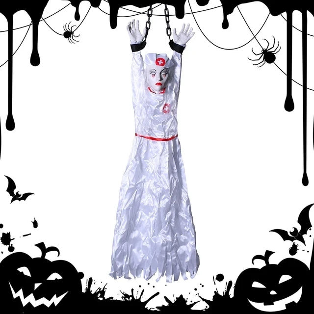 Halloween Animatronic Hanging Clown Nurse