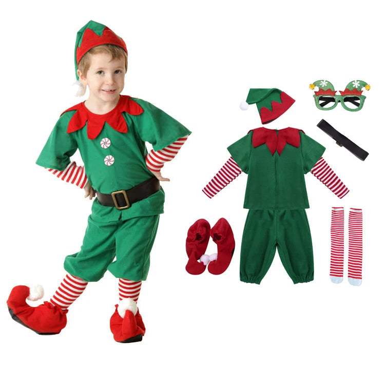 Christmas Elf Cosplay Jumpsuit for Kids