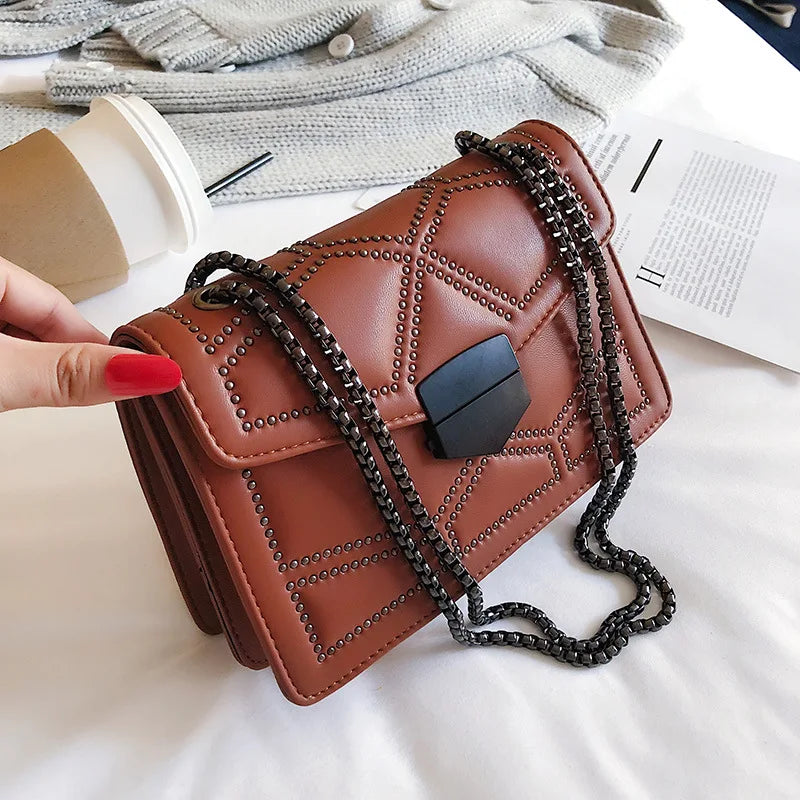 Vintage Rivet Crossbody Bag