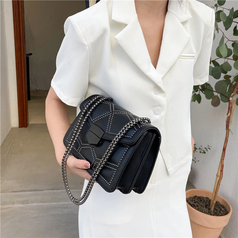Vintage Rivet Crossbody Bag