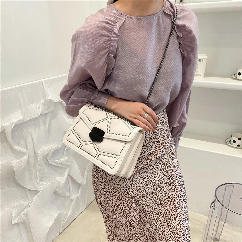 Vintage Rivet Crossbody Bag