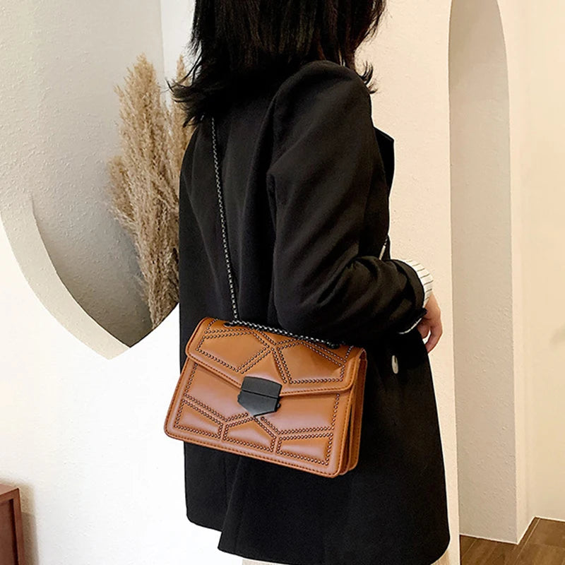 Vintage Rivet Crossbody Bag