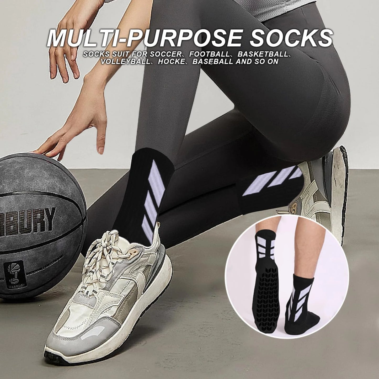 Men’s Anti-Slip Sports Socks — Football, Yoga & Training