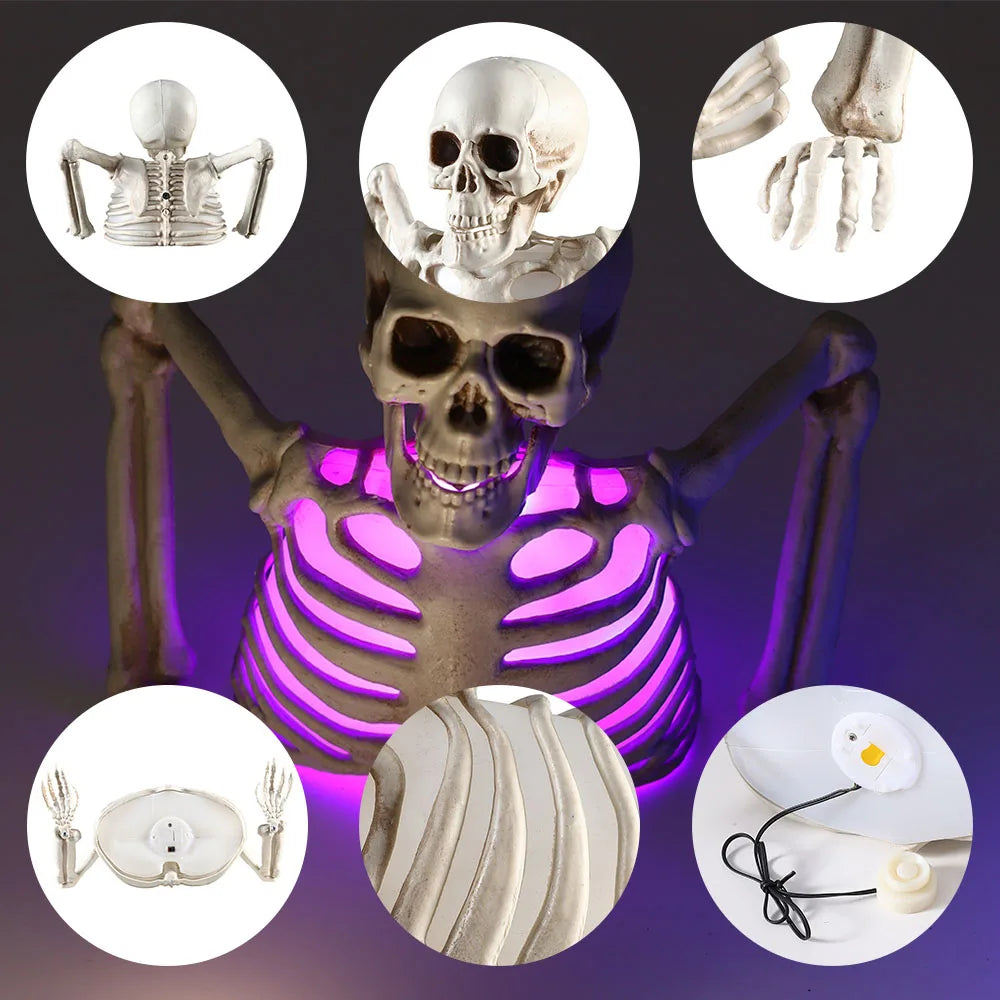 Glowing Skull Skeleton – Halloween Horror Decoration