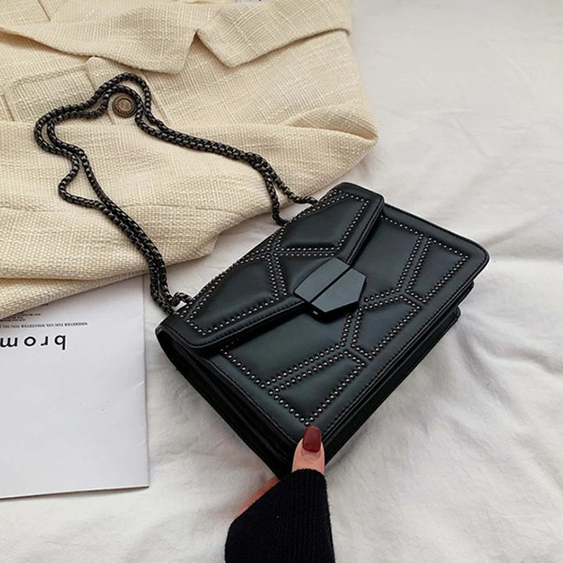 Vintage Rivet Crossbody Bag