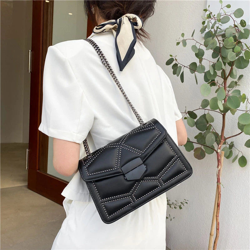 Vintage Rivet Crossbody Bag