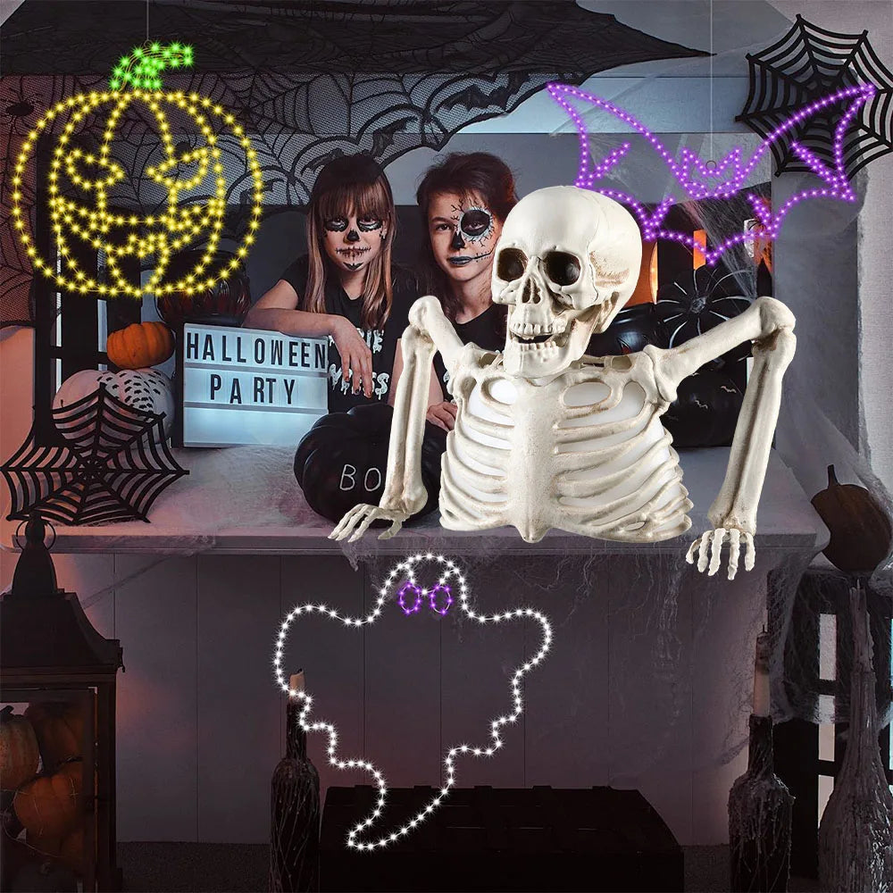 Glowing Skull Skeleton – Halloween Horror Decoration