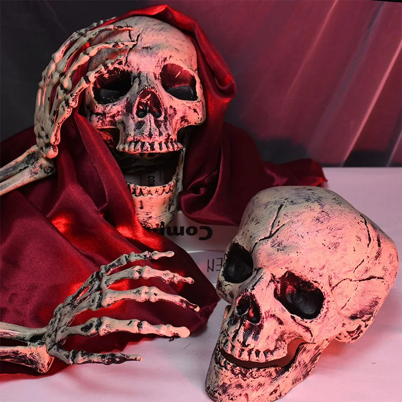Realistic Skeleton Stakes — Haunted Skull & Hands
