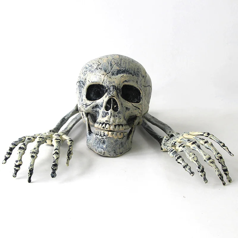 Realistic Skeleton Stakes — Haunted Skull & Hands