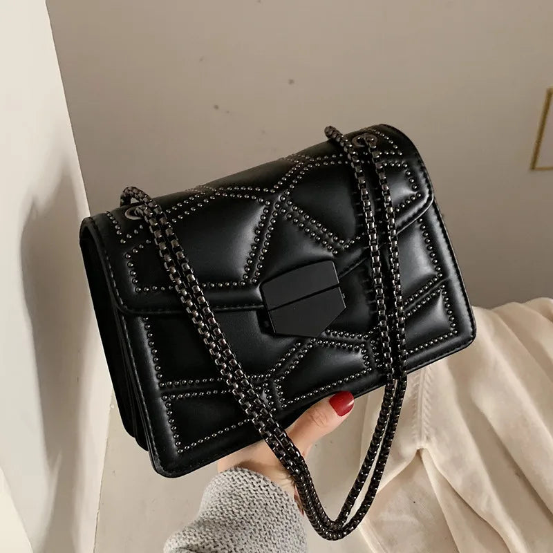 Vintage Rivet Crossbody Bag