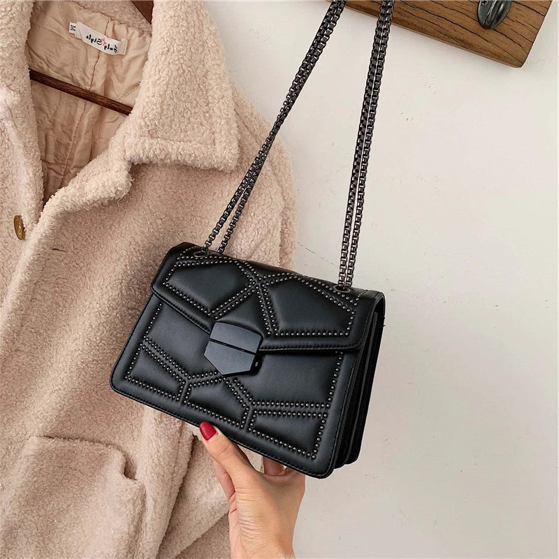 Vintage Rivet Crossbody Bag